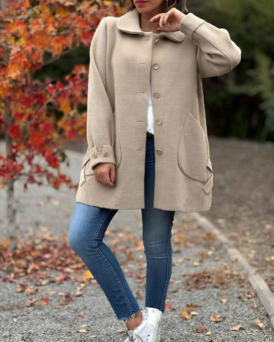 Cappotto in lana e cashmere con fiocco laterale