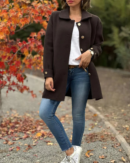 Cappotto in lana e cashmere con fiocco laterale