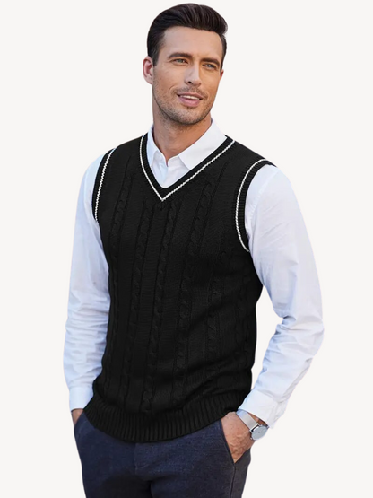 EUSTACHIO - GILET DI MAGLIA INTRECCIATA