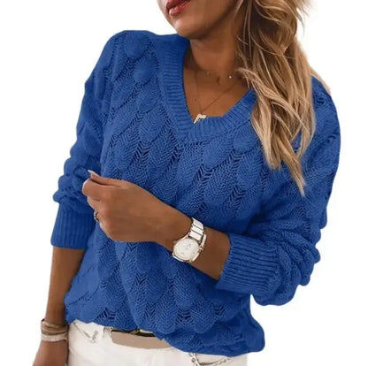 Le Clair™ | Maglione Casual con Collo a V Intagliato