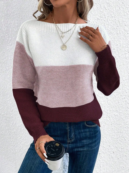 Le Clair™ | Pullover patchwork tricolore elegante