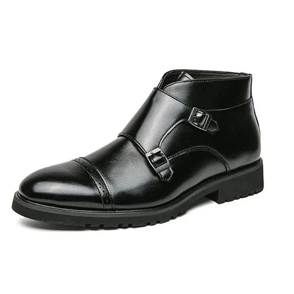 Alain™ - stivaletti double monk in pelle con cinturini