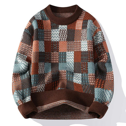 Le Clair™ | Maglione Vintage Patchwork in Cashmere per Uomini