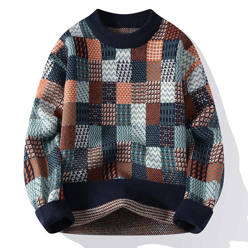 Le Clair™ | Maglione Vintage Patchwork in Cashmere per Uomini