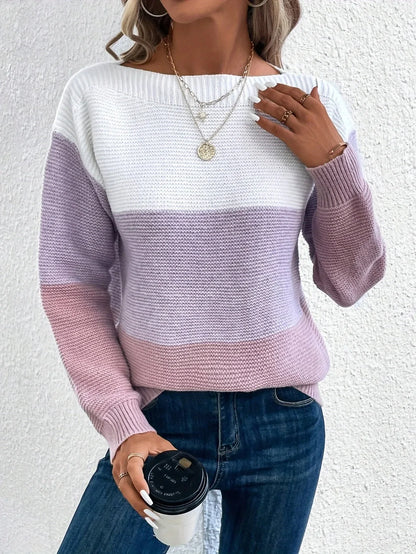 Le Clair™ | Pullover patchwork tricolore elegante