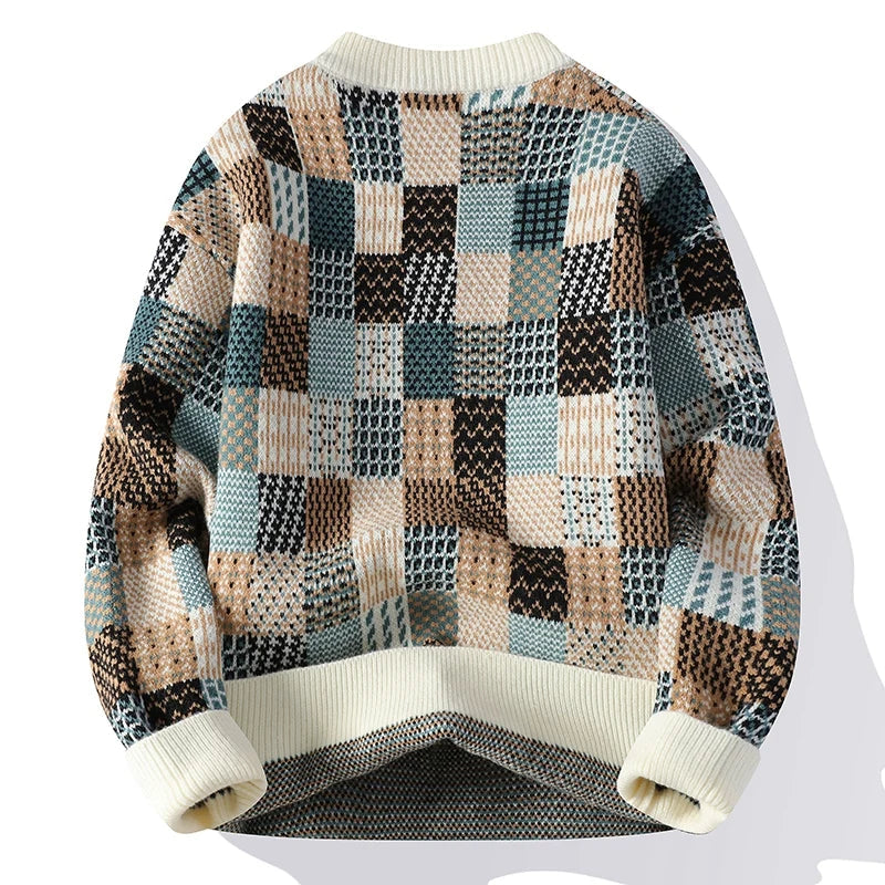 Le Clair™ | Maglione Vintage Patchwork in Cashmere per Uomini