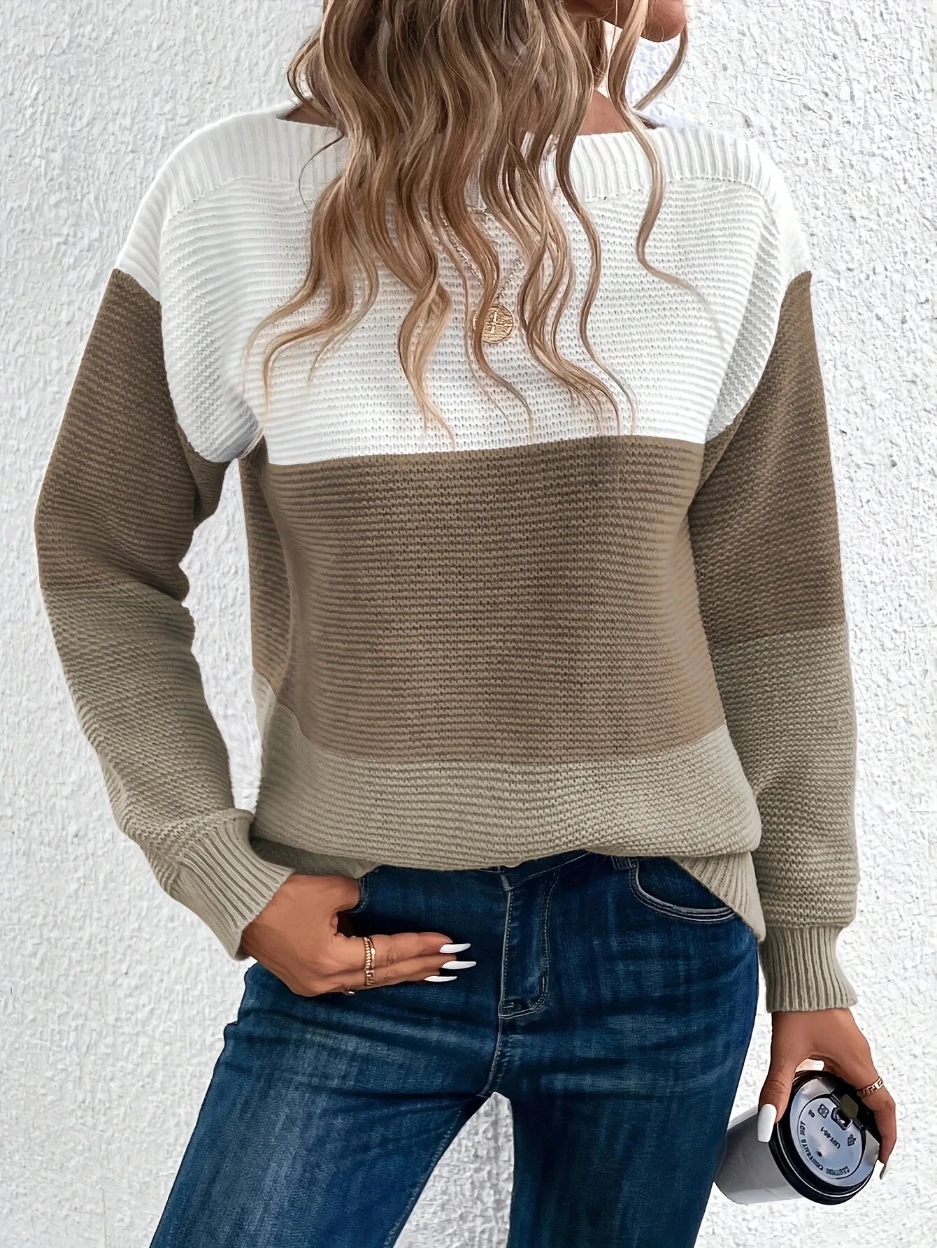 Le Clair™ | Pullover patchwork tricolore elegante