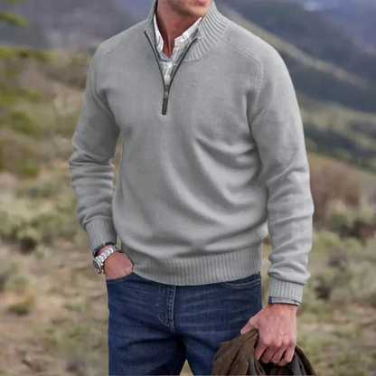 Nicolas™ | Elegante pullover in cashmere con chiusura a zip