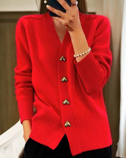 Regina - Cardigan elegante con bottoni a cuore